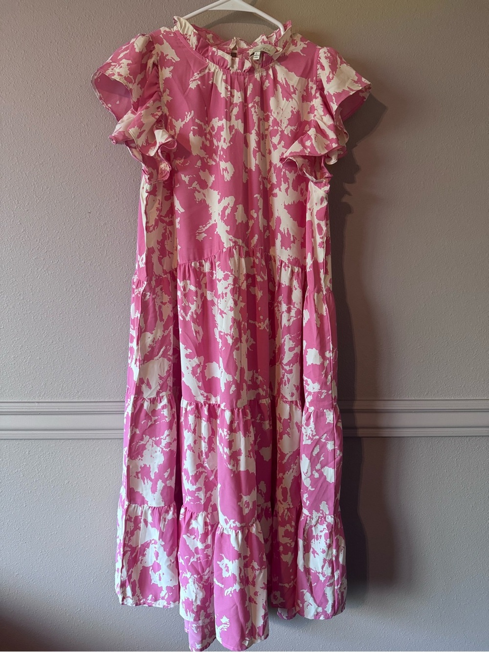 Boutique Ruffle Sleeve Tiered Maxi Dress